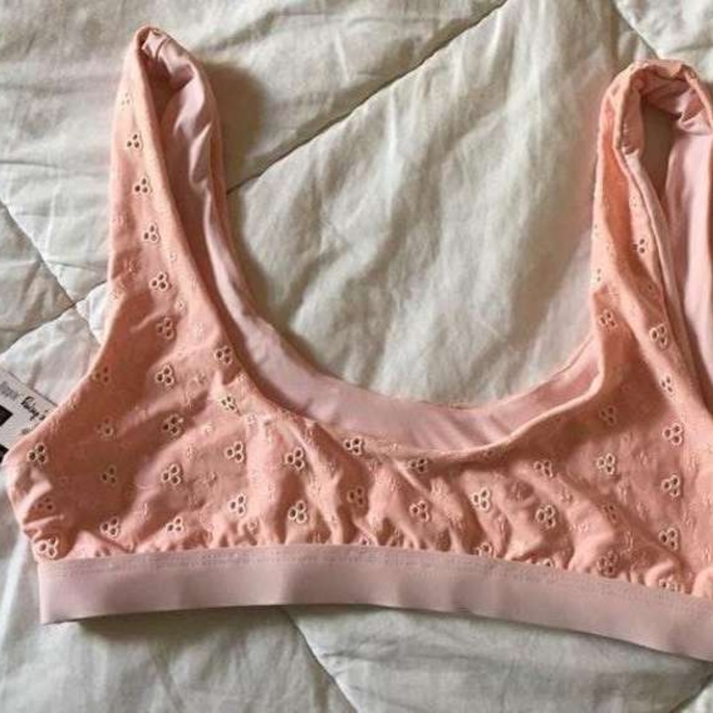 Rose Eyelet Bikini Top